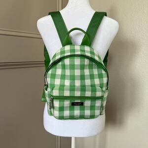 Kate Spade Sam Icon Gingham Printed Fabric Small Backpack MSRP $278